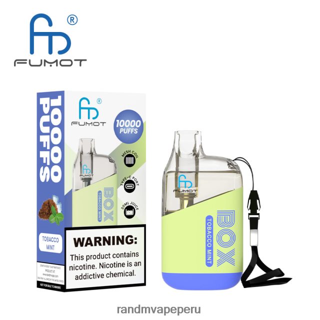 RandM Vape Perú - Fumot Original RandM Tornado Box Dispositivo vapeador con control de flujo de aire 10000 1 ud. RXFLT8101 menta de tabaco