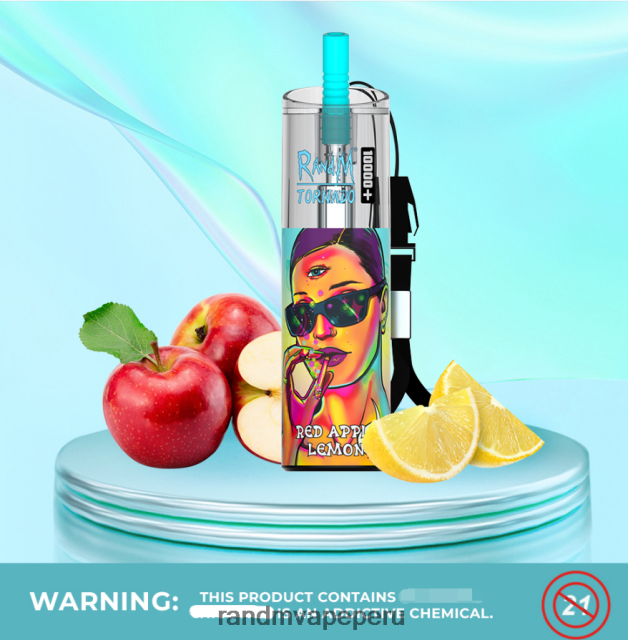 Fumot RandM Vape - RandM Tornado Dispositivo vapeador con control de flujo de aire 10000 plus 1 ud. RXFLT880 manzana roja limón