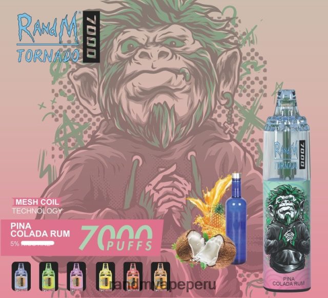 RandM Vape Online - RandM Tornado Dispositivo vapeador con control de flujo de aire 7000 1 ud. RXFLT8175 ron piña colada