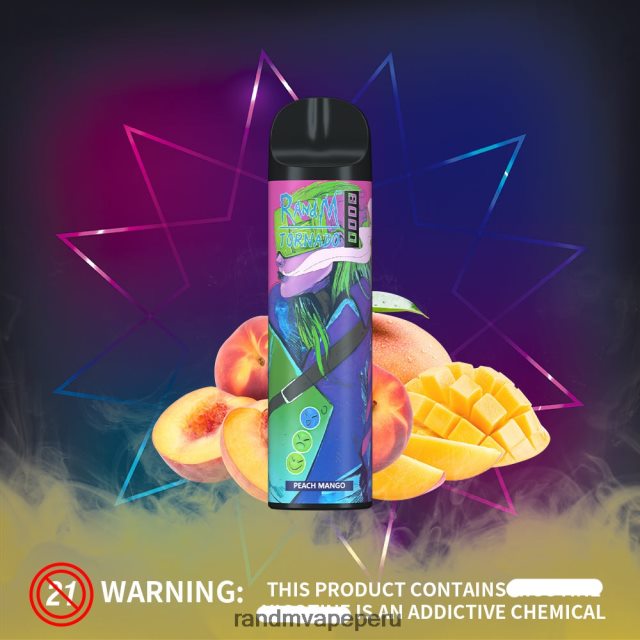 RandM Vape Perú - RandM Tornado Dispositivo vapeador con control de flujo de aire 8000 1 ud. RXFLT8251 mango durazno